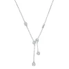 Michael Kors Silver Cubic Zirconia Drop Necklace