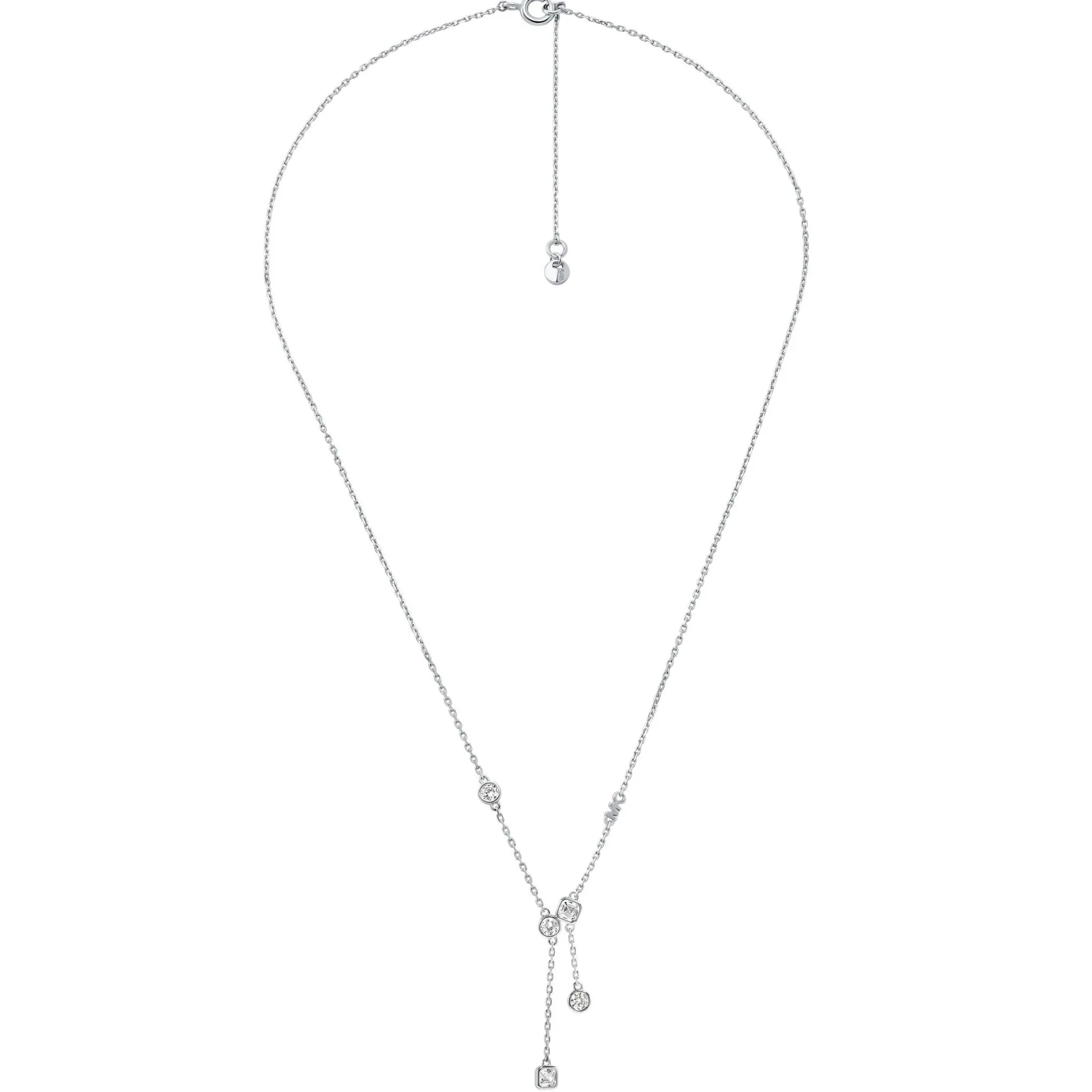Michael Kors Silver Cubic Zirconia Drop Necklace
