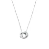 Michael Kors Silver Interlinking Circles Cubic Zirconia Pendant