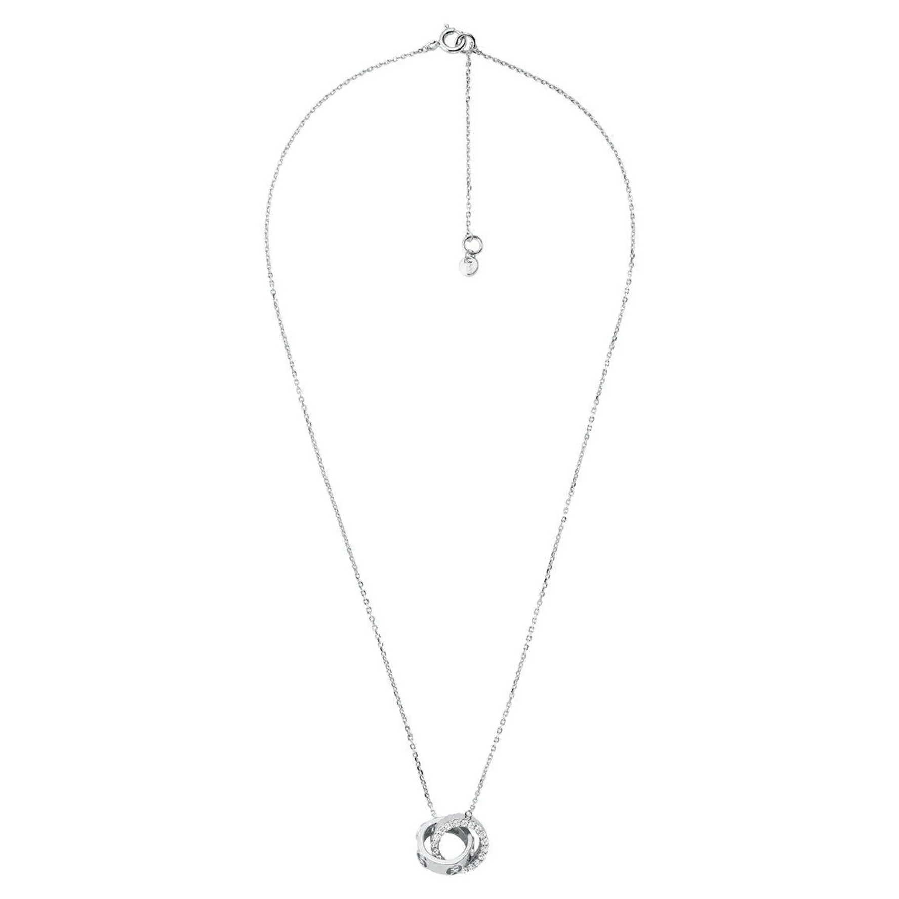 Michael Kors Silver Interlinking Circles Cubic Zirconia Pendant