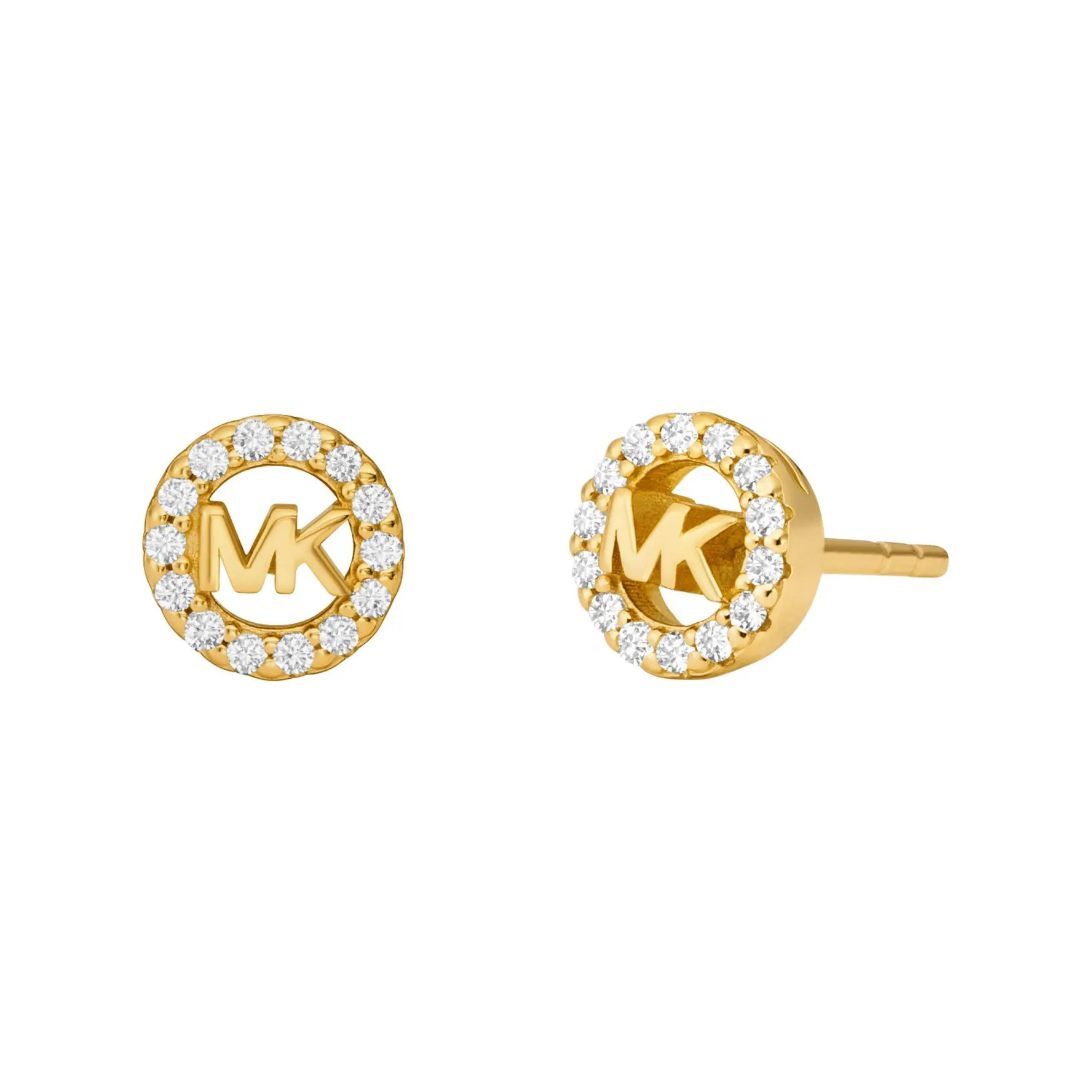 Michael Kors Yellow Gold Plated Cubic Zirconia Stud Earrings