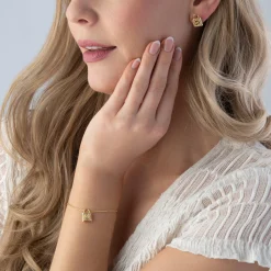 Michael Kors Yellow Gold Plated Cubic Zirconia Stud Earrings