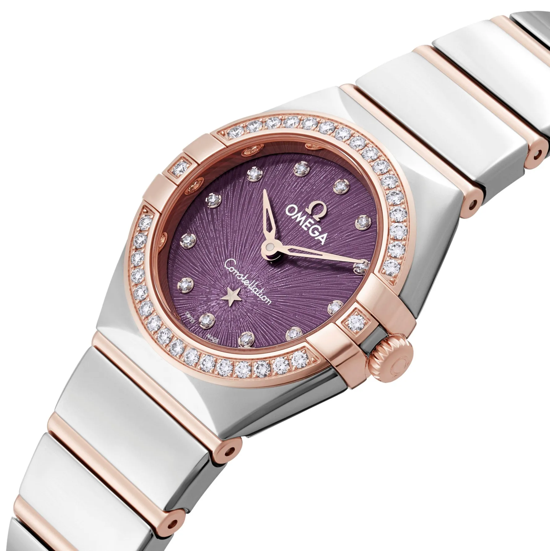 OMEGA Constellation 25mm Stainless Steel and 18K Sedna Gold Diamond Ladies Watch