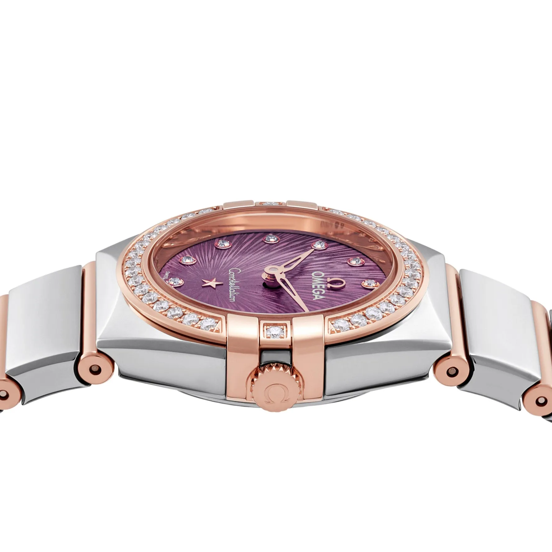 OMEGA Constellation 25mm Stainless Steel and 18K Sedna Gold Diamond Ladies Watch