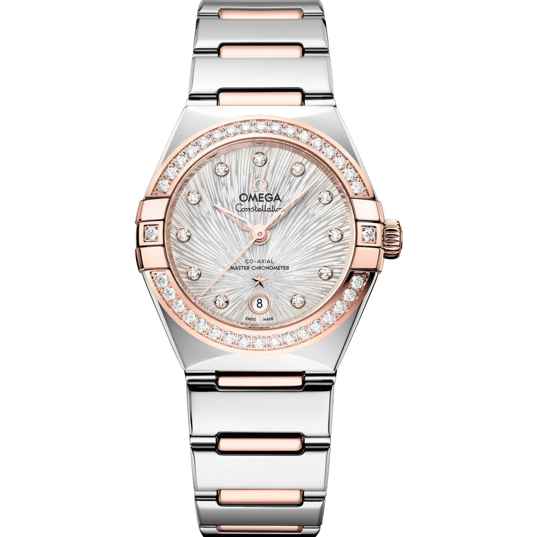 OMEGA Constellation 29mm Stainless Steel and 18K Sedna Gold Diamond Ladies Watch