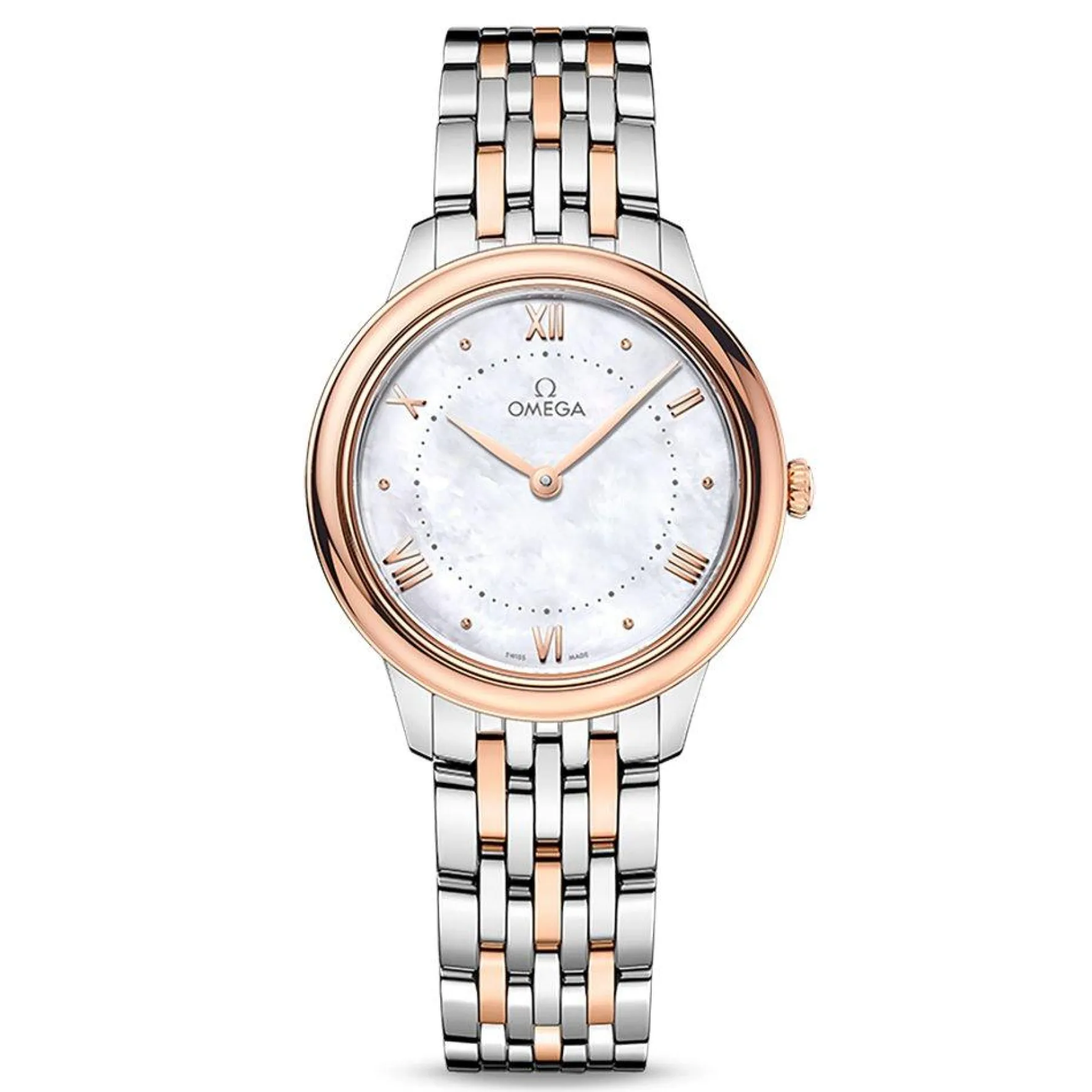 OMEGA De Ville Prestige 30mm Stainless Steel and 18K Sedna Gold Ladies Watch
