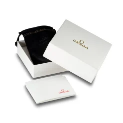 OMEGA Mania Stainless Steel and Blue Lacquer Cufflinks