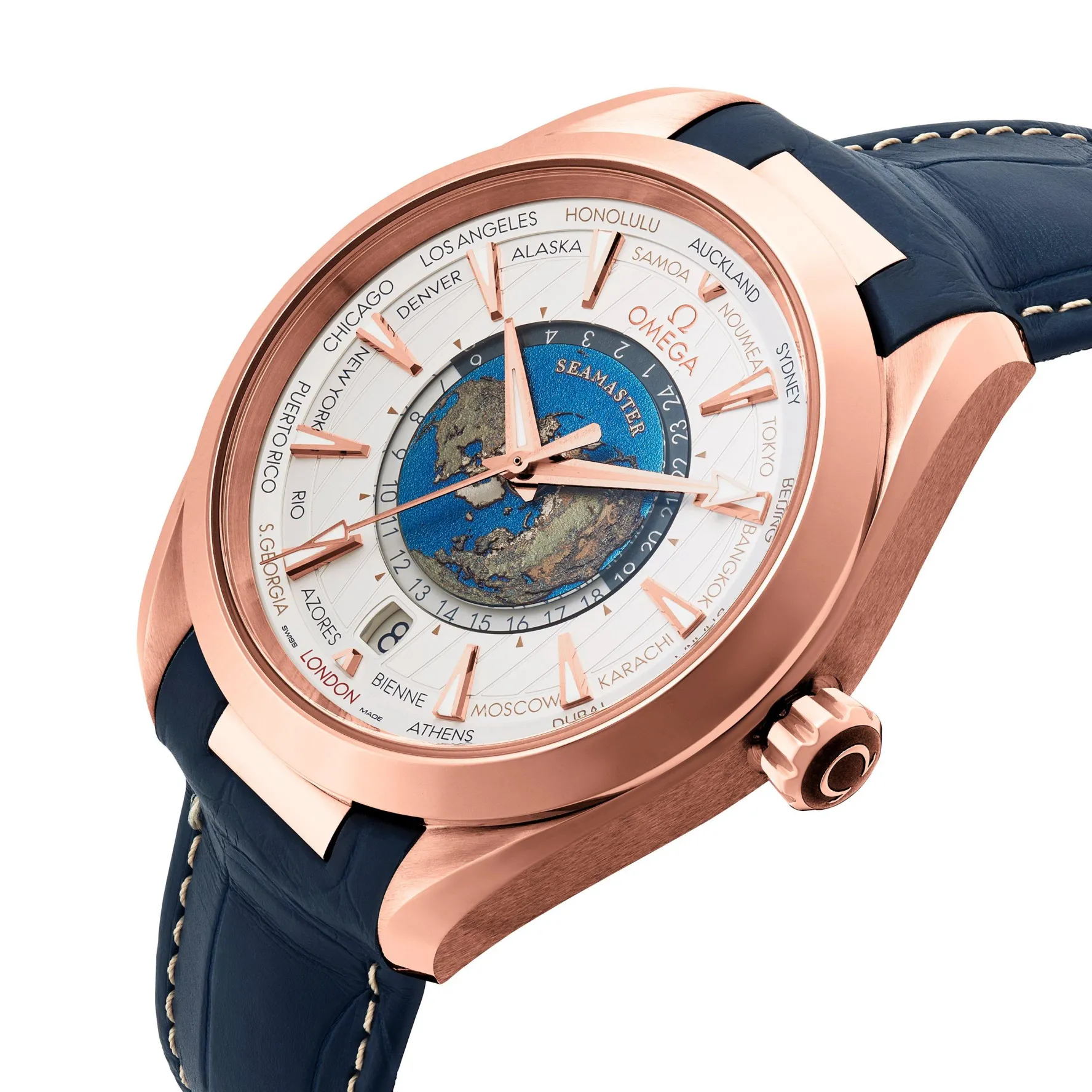 OMEGA Seamaster Aqua Terra 150M 43mm 18K Rose Gold Worldtimer Men's Watch
