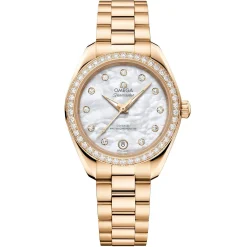 OMEGA Seamaster Aqua Terra 150M 30mm 18K Moonshine Gold Diamond Automatic Watch