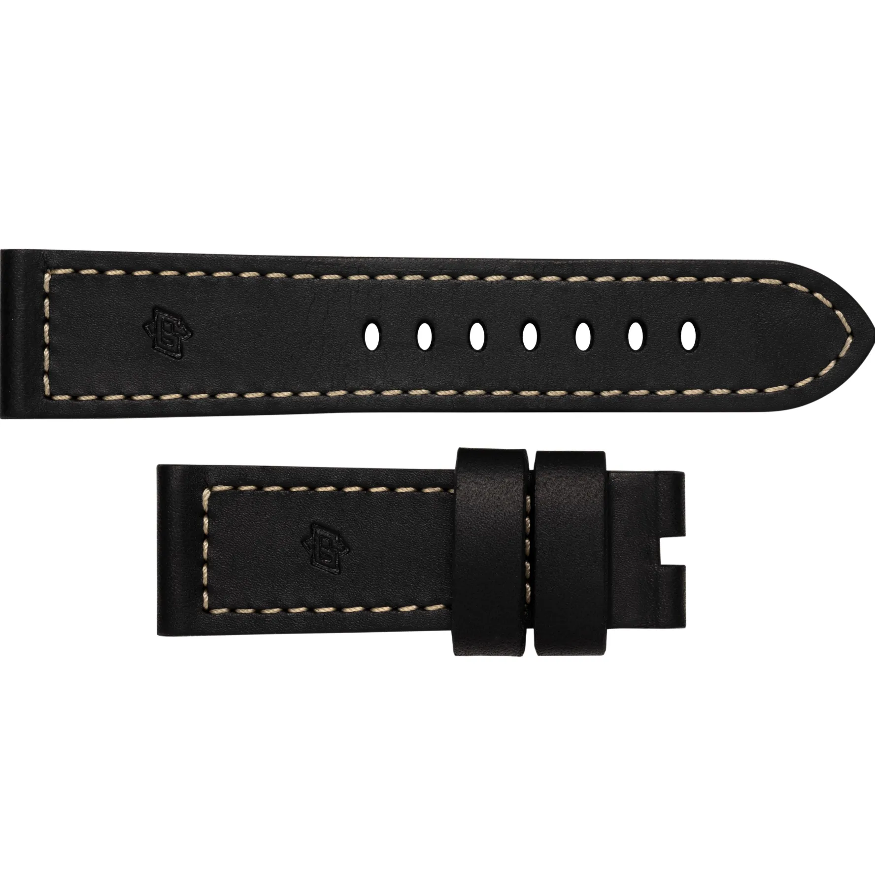 Panerai 24mm Black Leather Watch Strap