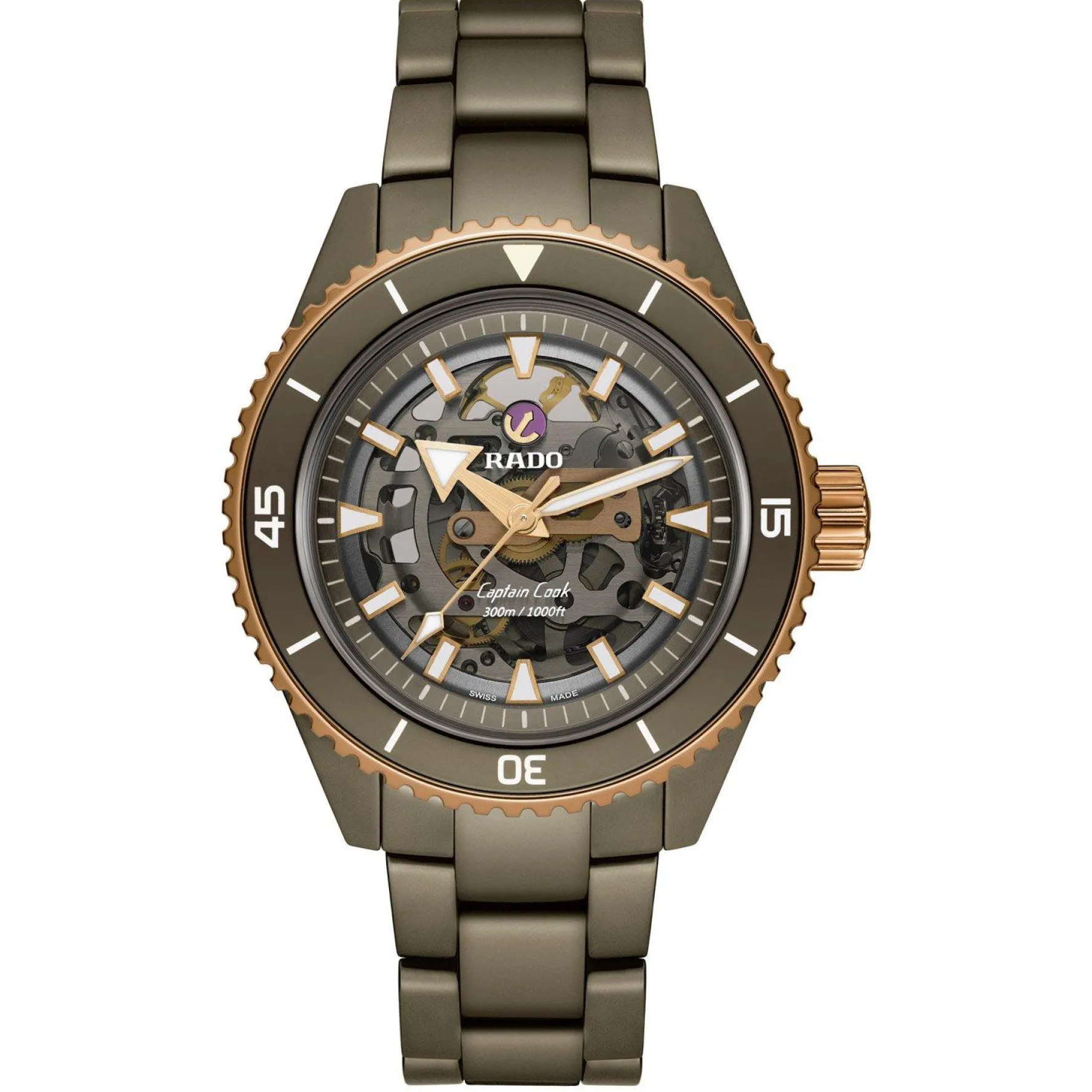 Rado Captain Cook 43mm High-Tech Ceramic Skeleton Automatic Men’s Watch