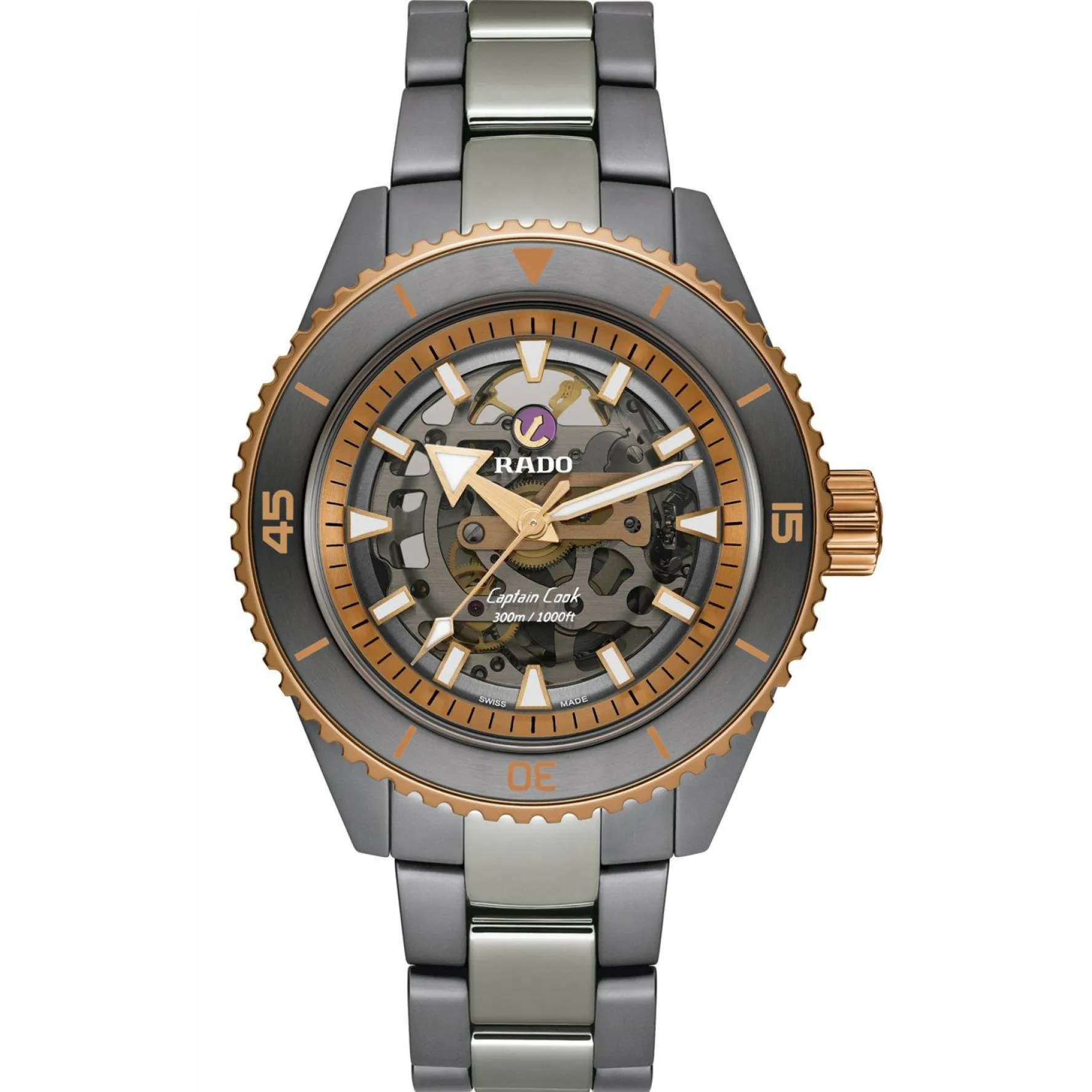 Rado Captain Cook 43mm High-Tech Ceramic Skeleton Automatic Men’s Watch