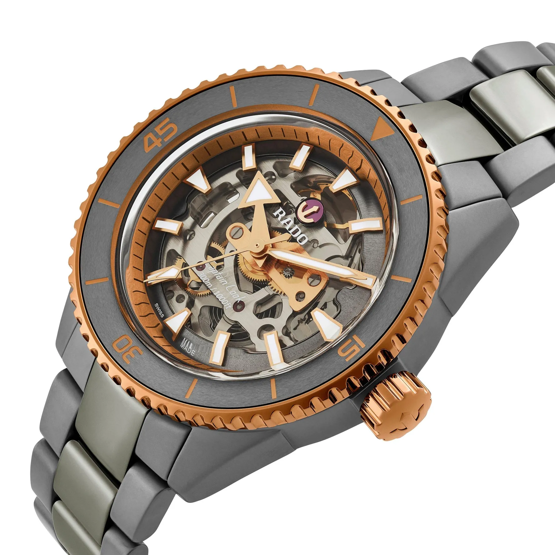 Rado Captain Cook 43mm High-Tech Ceramic Skeleton Automatic Men’s Watch