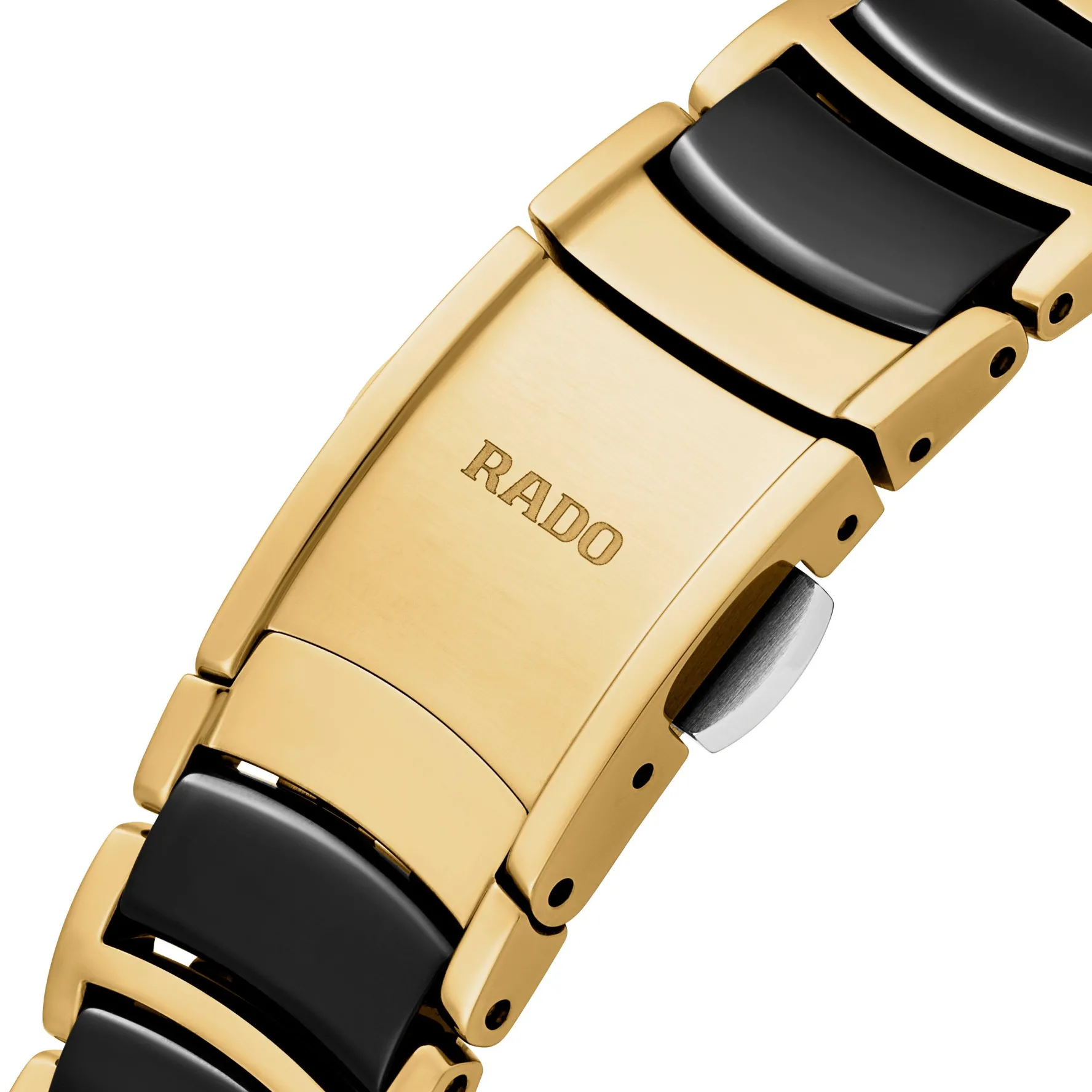 Rado Centrix 30.5mm High-Tech Ceramic and Yellow Gold PVD Diamond Ladies Watch