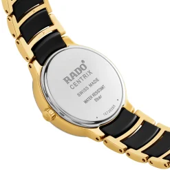 Rado Centrix 30.5mm High-Tech Ceramic and Yellow Gold PVD Diamond Ladies Watch