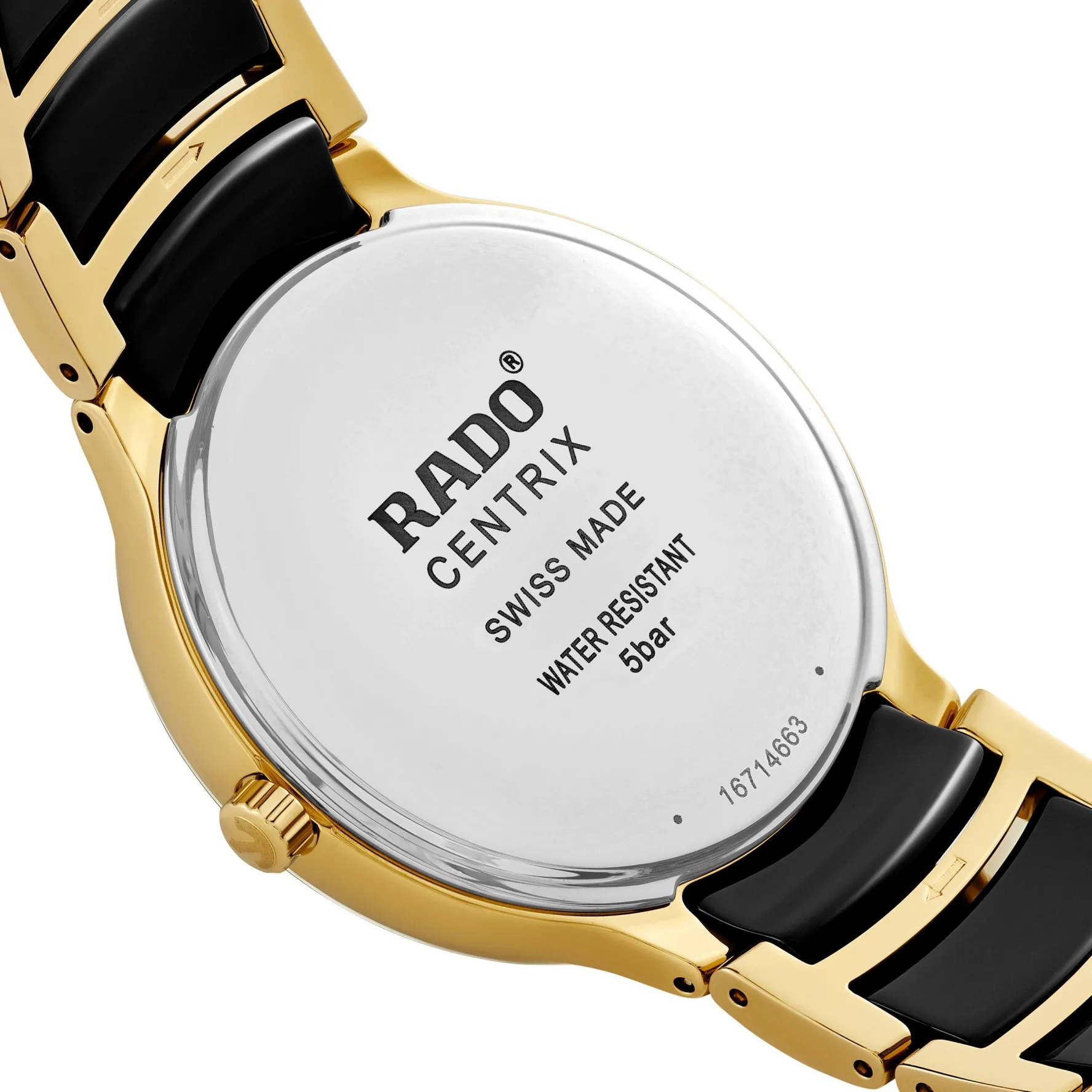 Rado Centrix 39.5mm High-Tech Ceramic and Yellow Gold PVD Diamond Watch