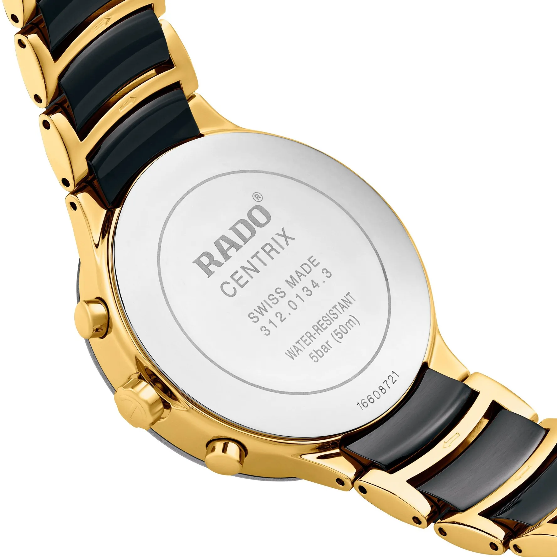 Rado Centrix 40mm High-Tech Ceramic and Yellow Gold PVD Chronograph Men's Watch