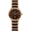 Rado Centrix 30.5mm High-tech Ceramic and Rose Gold PVD Diamond Automatic Ladies Watch
