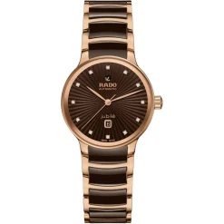 Rado Centrix 30.5mm High-tech Ceramic and Rose Gold PVD Diamond Automatic Ladies Watch