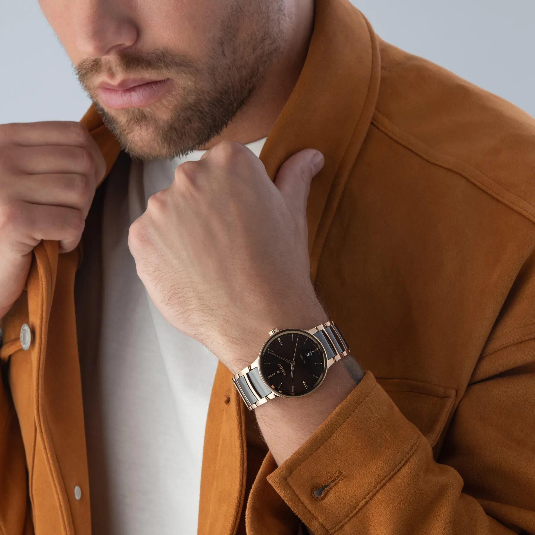 Rado Centrix 39.5mm High-Tech Ceramic and Rose Gold PVD Automatic Men’s Watch