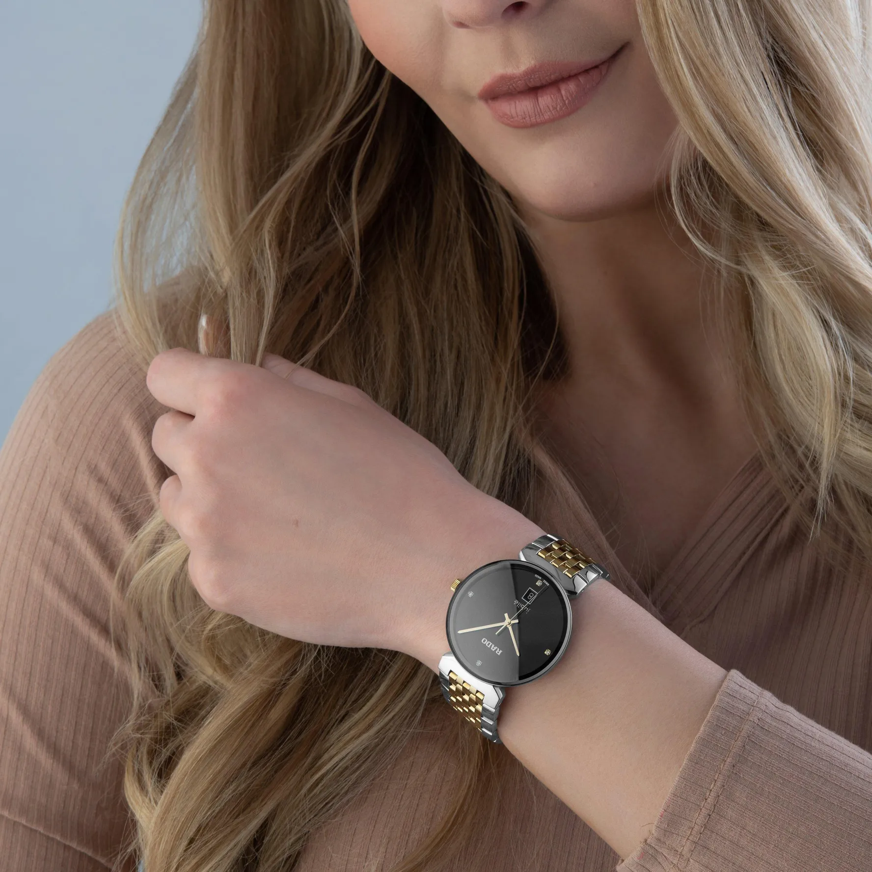 Rado Florence 38mm Stainless Steel and Yellow Gold PVD Diamond Ladies Watch