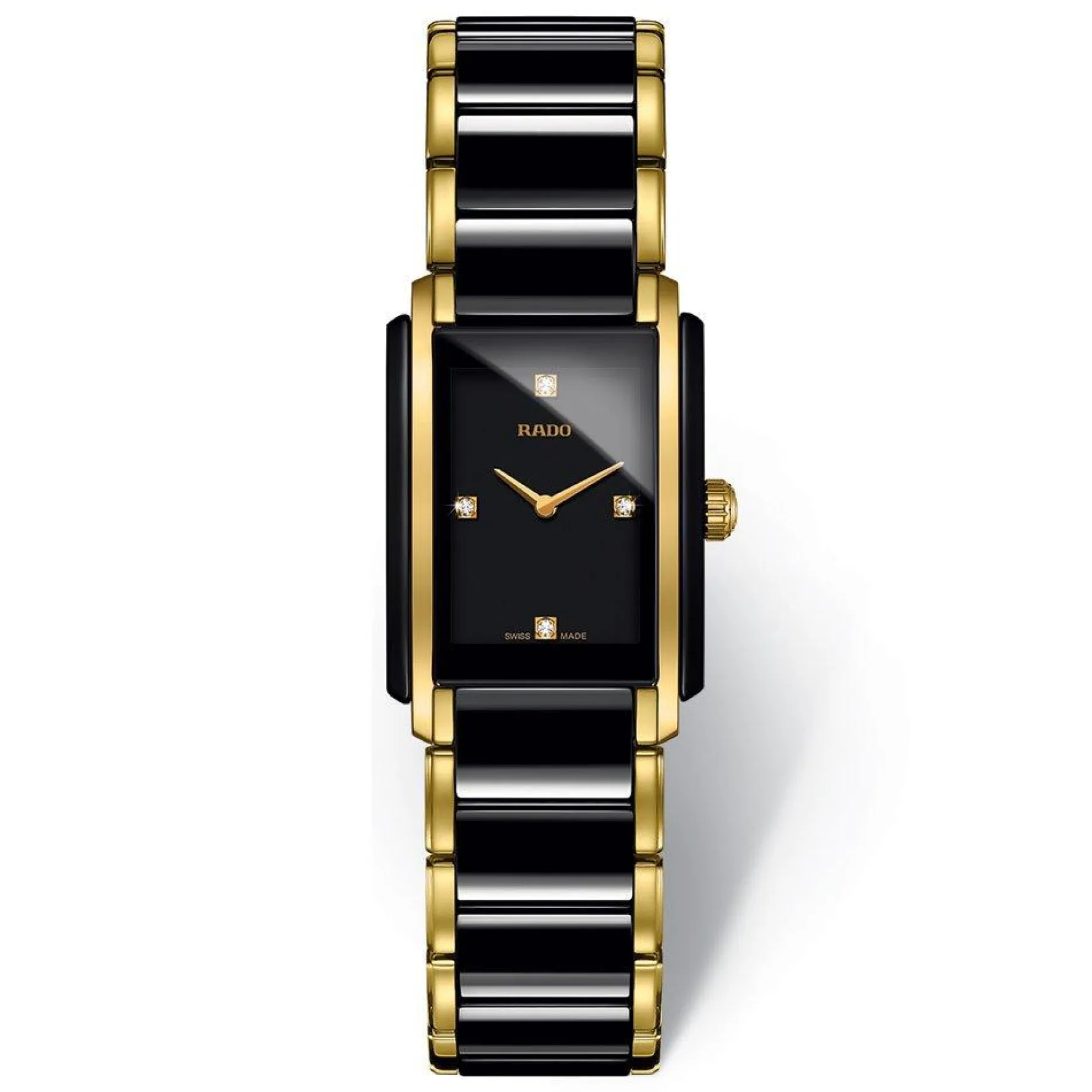 Rado Integral 22.7mm High-Tech Ceramic and Yellow Gold PVD Diamond Ladies Watch