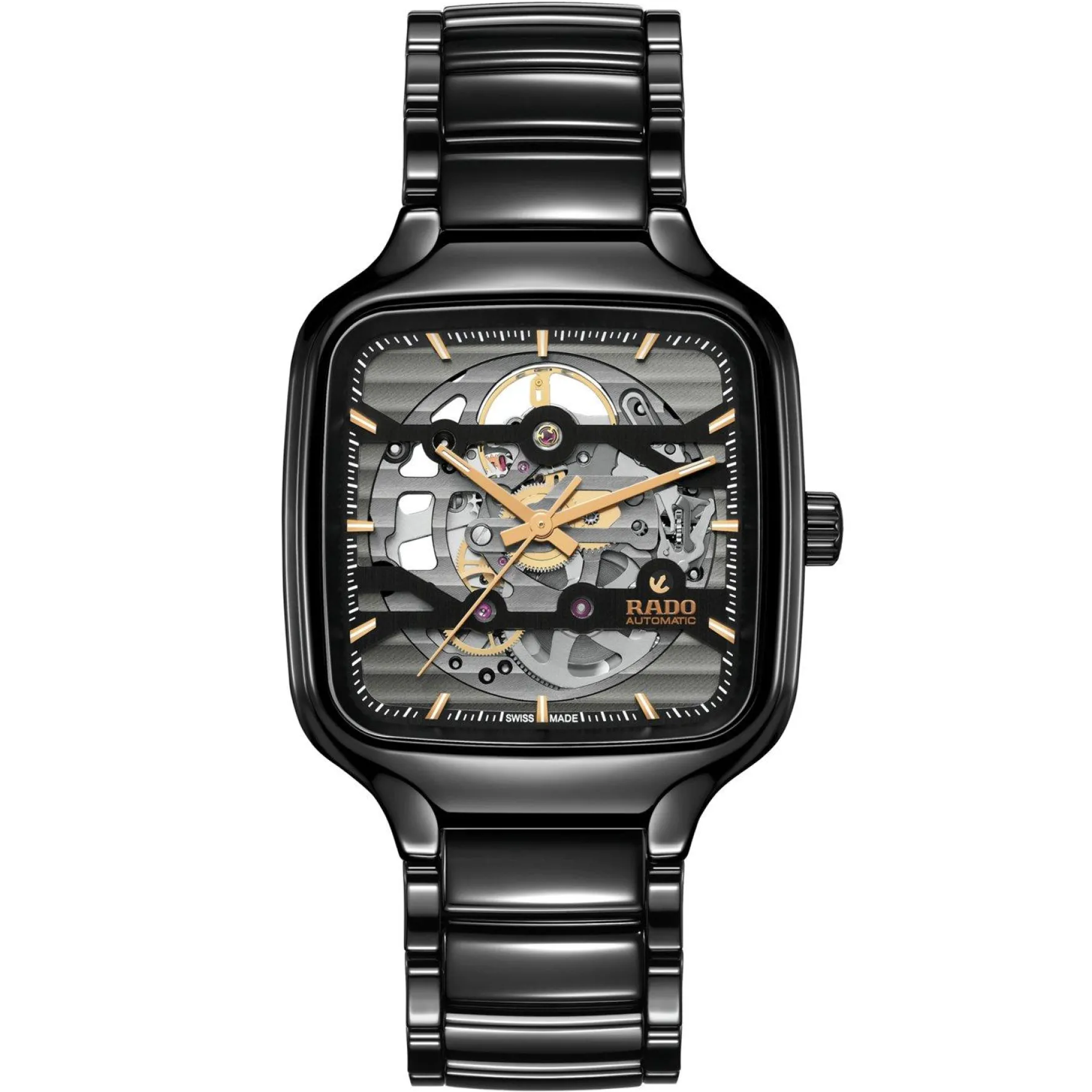 Rado True Square 38mm High-Tech Ceramic Skeleton Automatic Watch