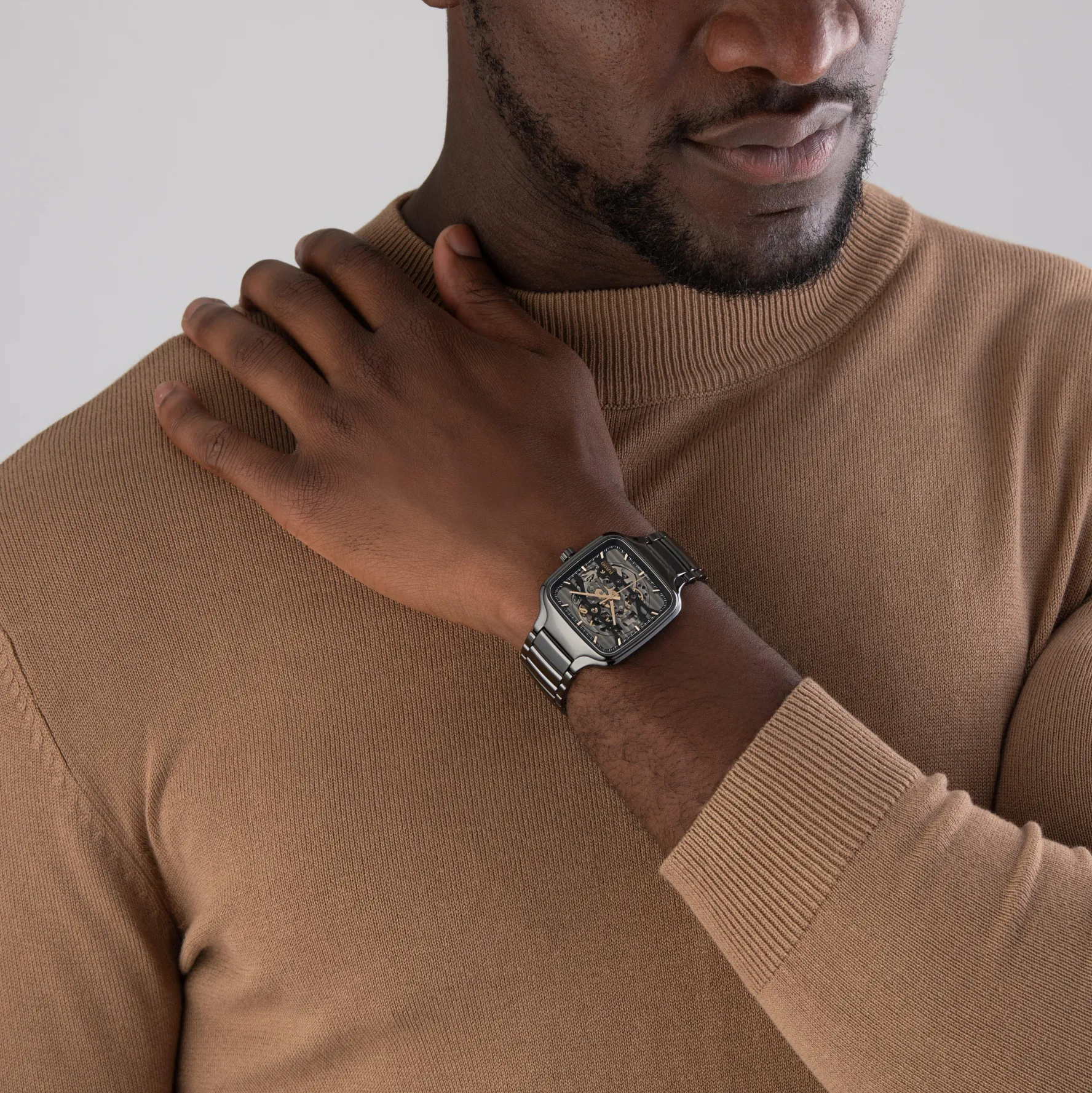 Rado True Square 38mm High-Tech Ceramic Skeleton Automatic Watch