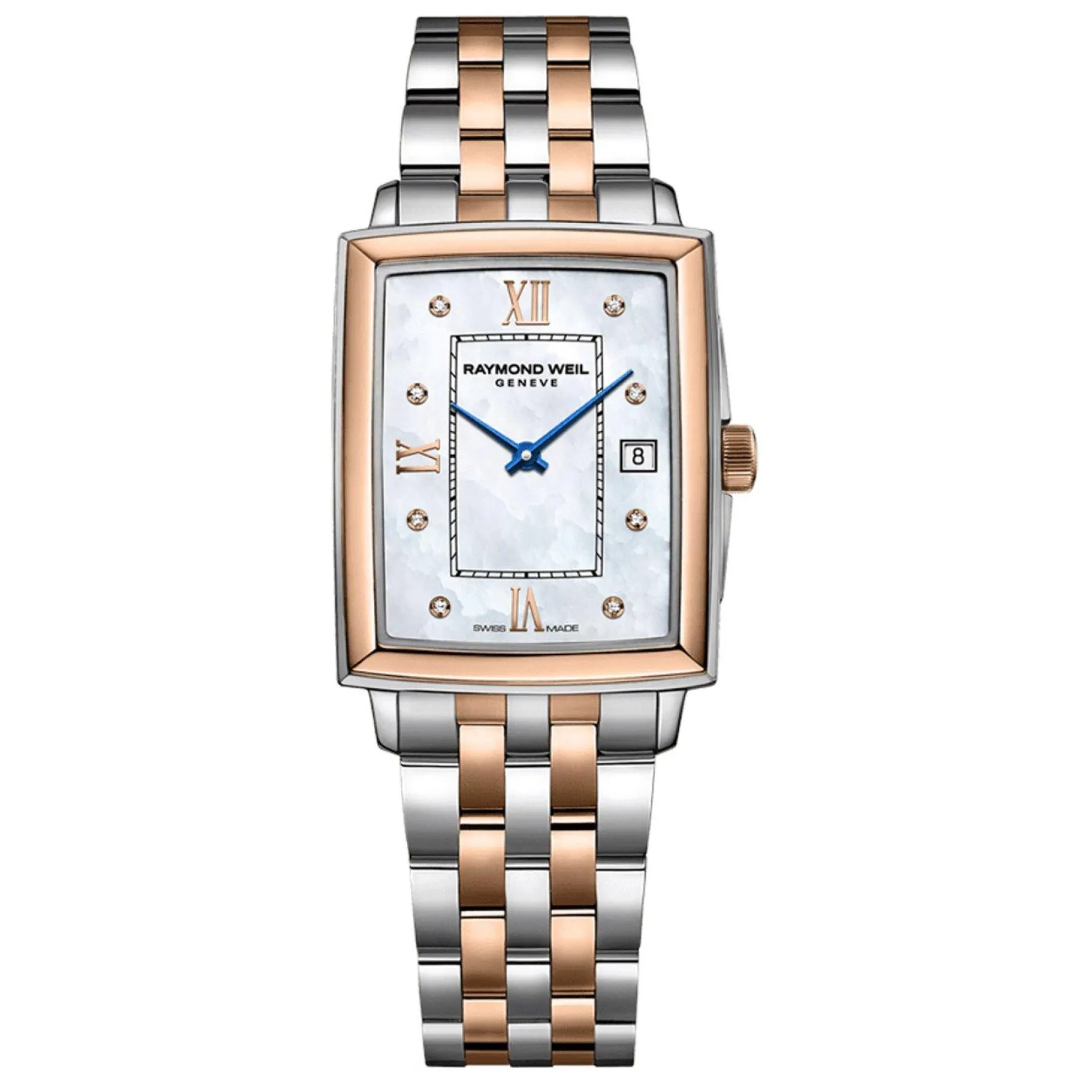 Raymond Weil Toccata 28mm Stainless Steel and Rose Gold PVD Diamond Diamond Ladies Watch