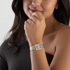Raymond Weil Toccata 28mm Stainless Steel and Rose Gold PVD Diamond Diamond Ladies Watch