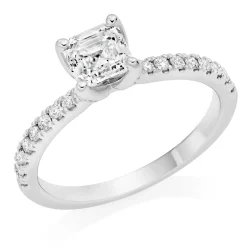 Royal Asscher Caroline Platinum Diamond Royal Asscher Cut Solitaire Ring
