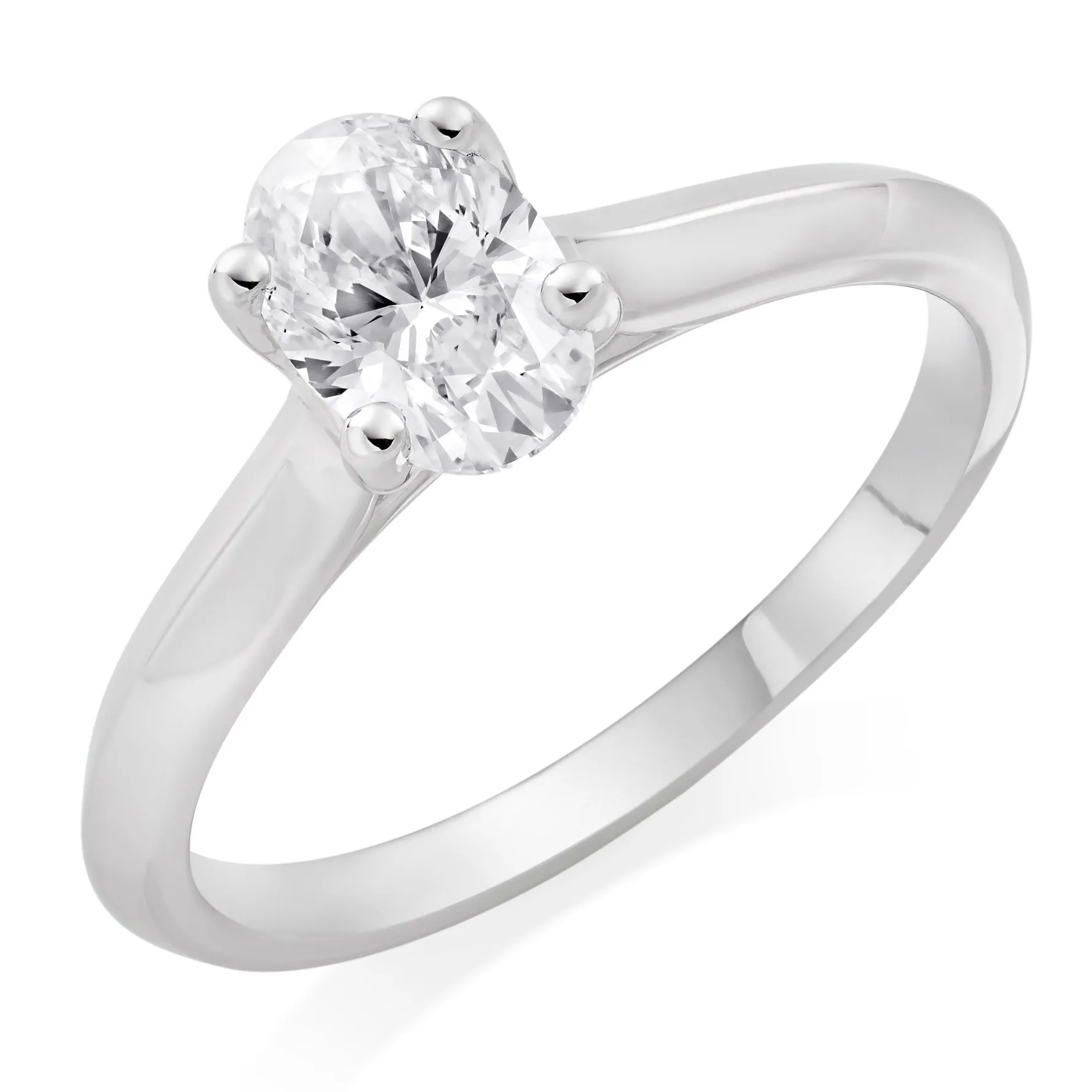 Royal Asscher Charlotte Platinum Diamond Oval Cut Solitaire Ring