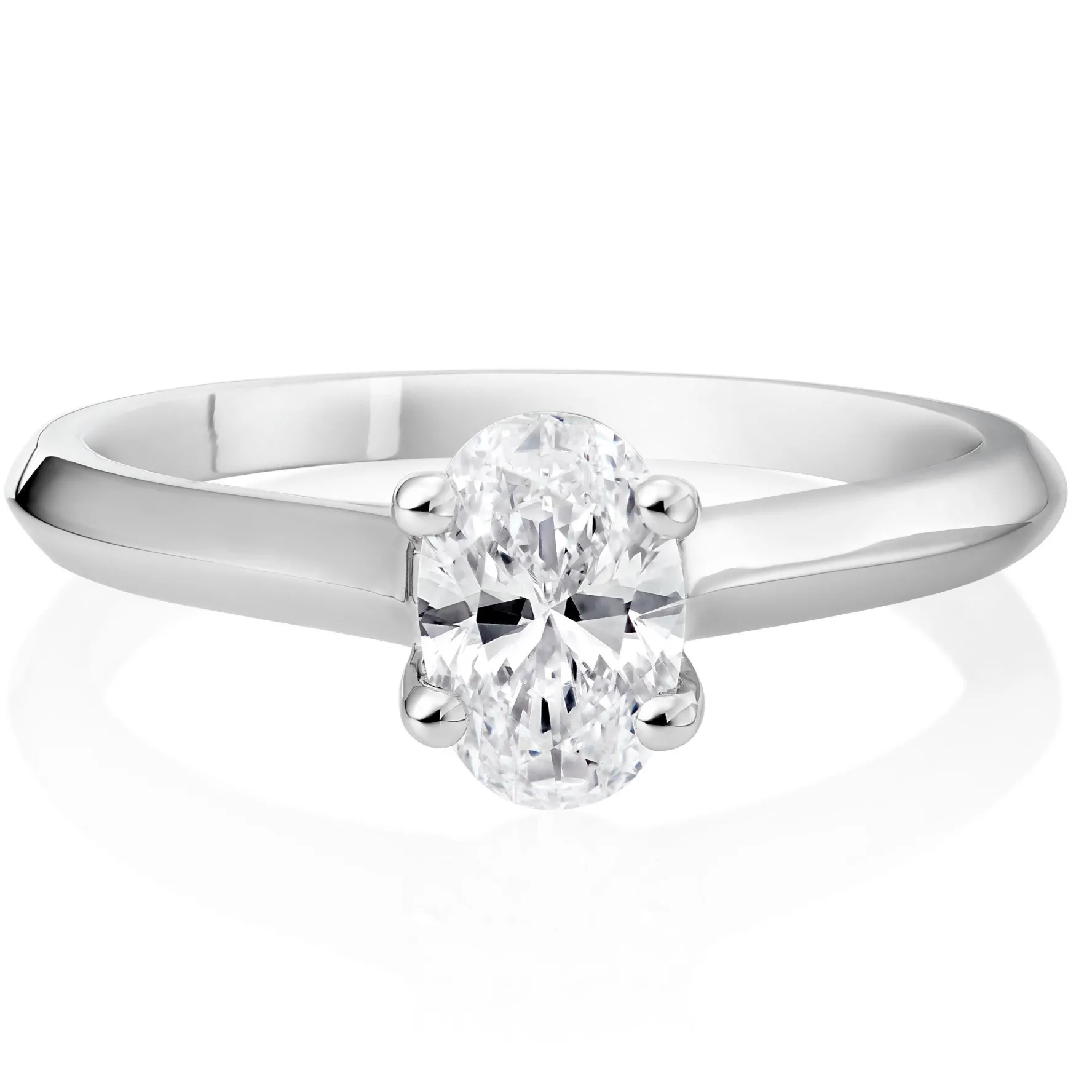 Royal Asscher Charlotte Platinum Diamond Oval Cut Solitaire Ring