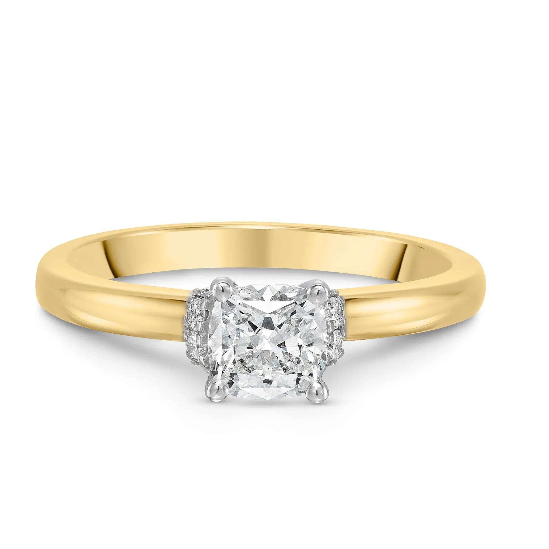 Royal Asscher 18ct Yellow Gold Cushion Cut Diamond Ring
