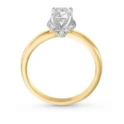 Royal Asscher 18ct Yellow Gold Cushion Cut Diamond Ring