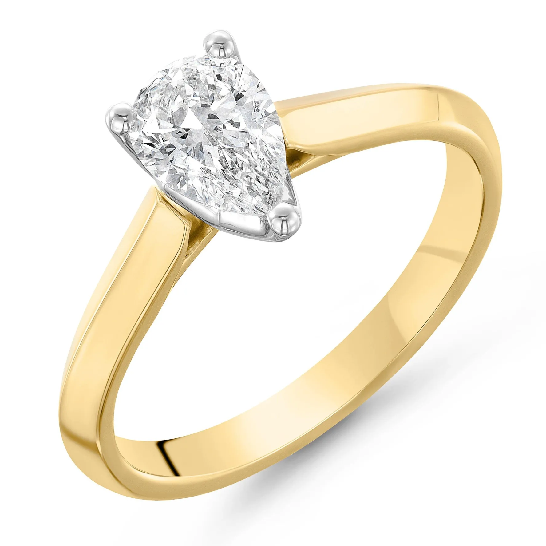 Royal Asscher 18ct Yellow Gold Pear Shaped Diamond Ring