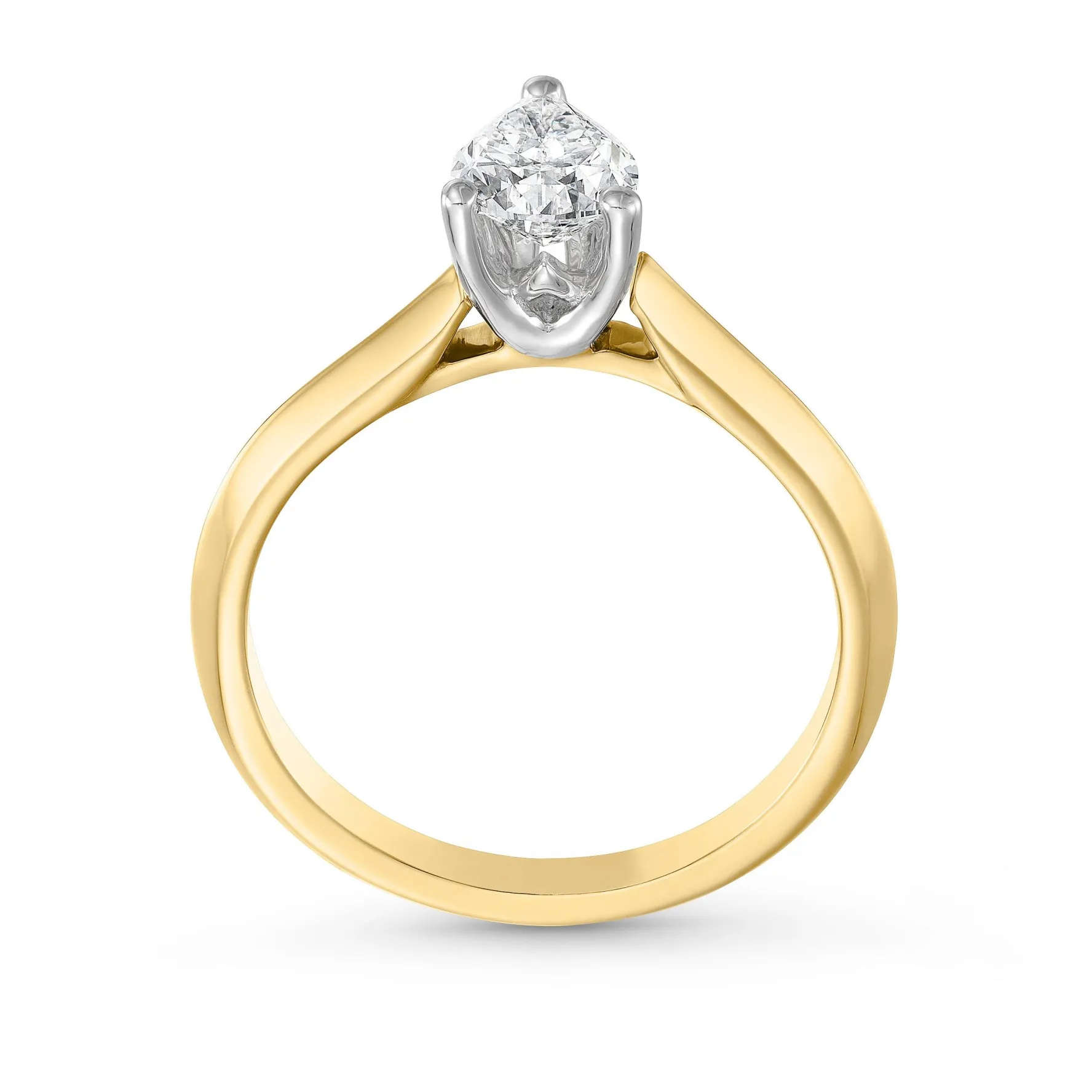 Royal Asscher 18ct Yellow Gold Pear Shaped Diamond Ring