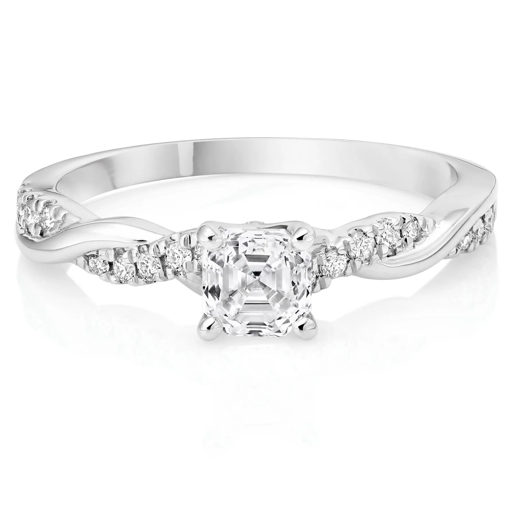 Royal Asscher Eleanor Platinum Diamond Royal Asscher Cut Solitaire Ring