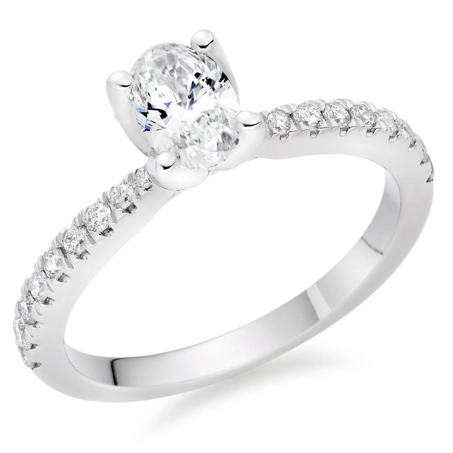 Royal Asscher Guinevere Platinum Diamond Royal Asscher Oval Cut Solitaire Ring