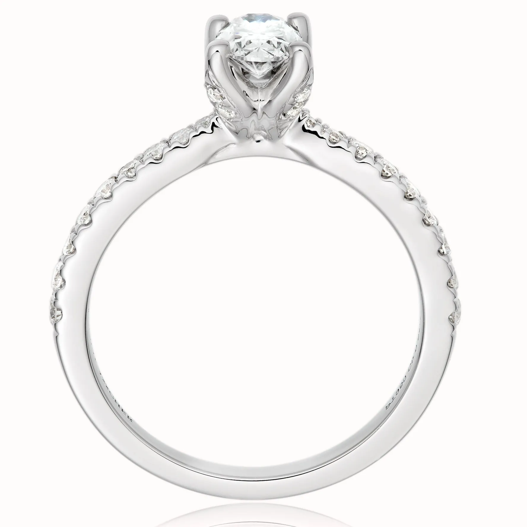 Royal Asscher Guinevere Platinum Diamond Royal Asscher Oval Cut Solitaire Ring