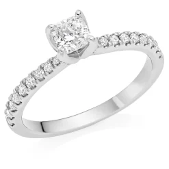 Royal Asscher Guinevere Platinum Diamond Royal Asscher Cushion Cut Solitaire Ring