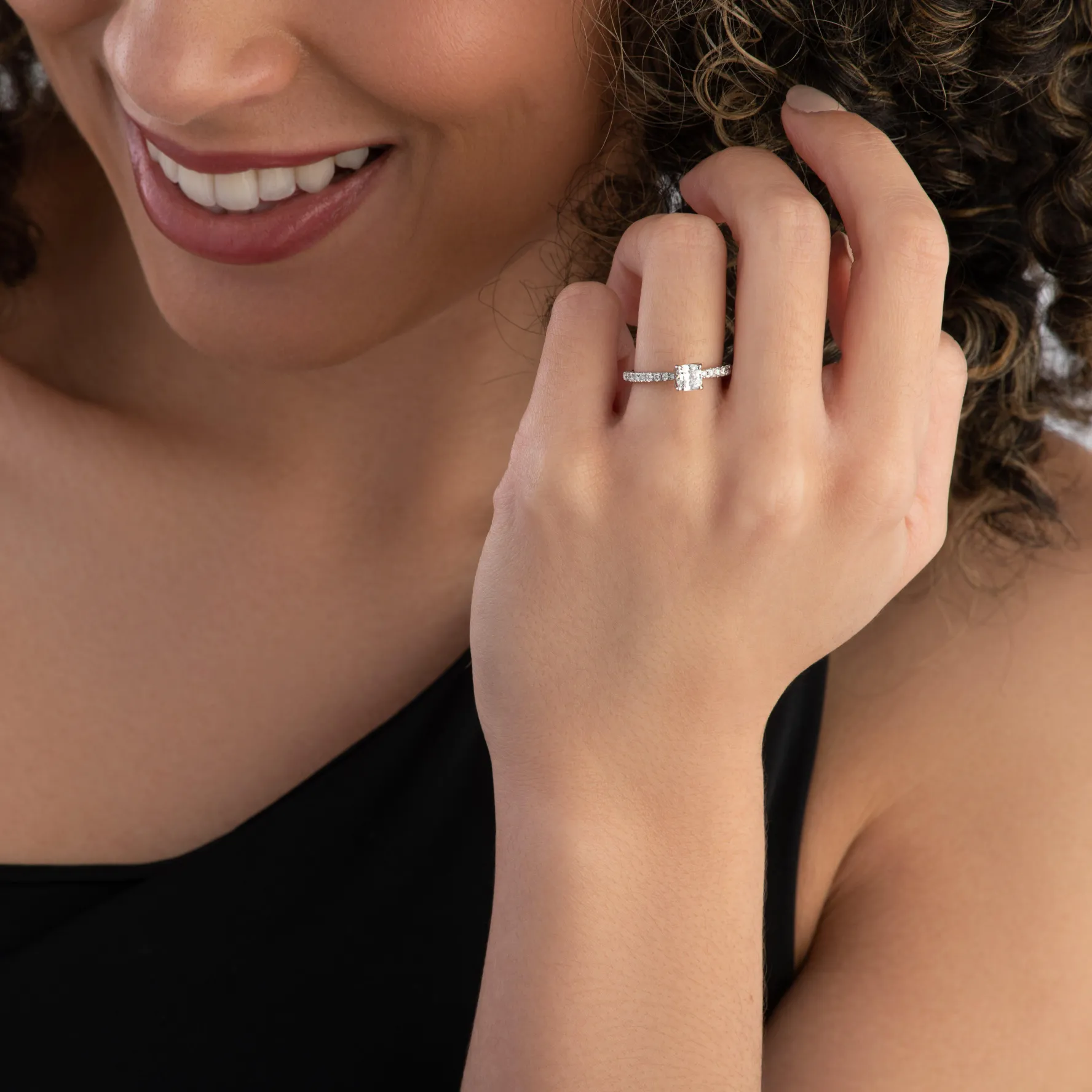 Royal Asscher Guinevere Platinum Diamond Royal Asscher Cushion Cut Solitaire Ring