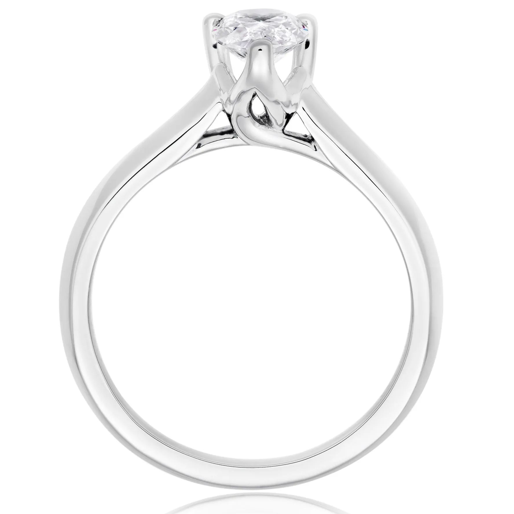 Royal Asscher Platinum Diamond Pear Cut Solitaire Ring
