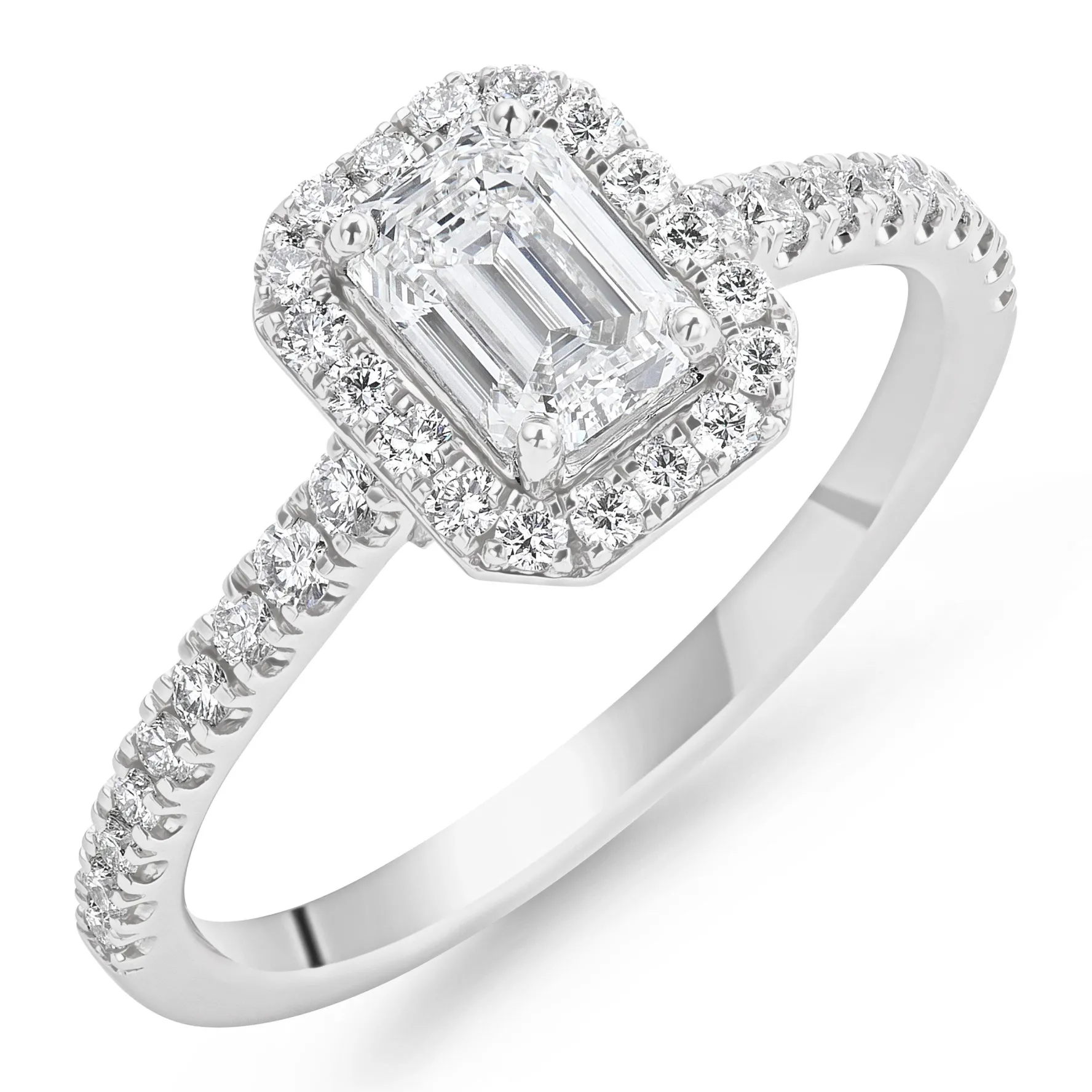 Royal Asscher Platinum Emerald Cut Diamond Ring