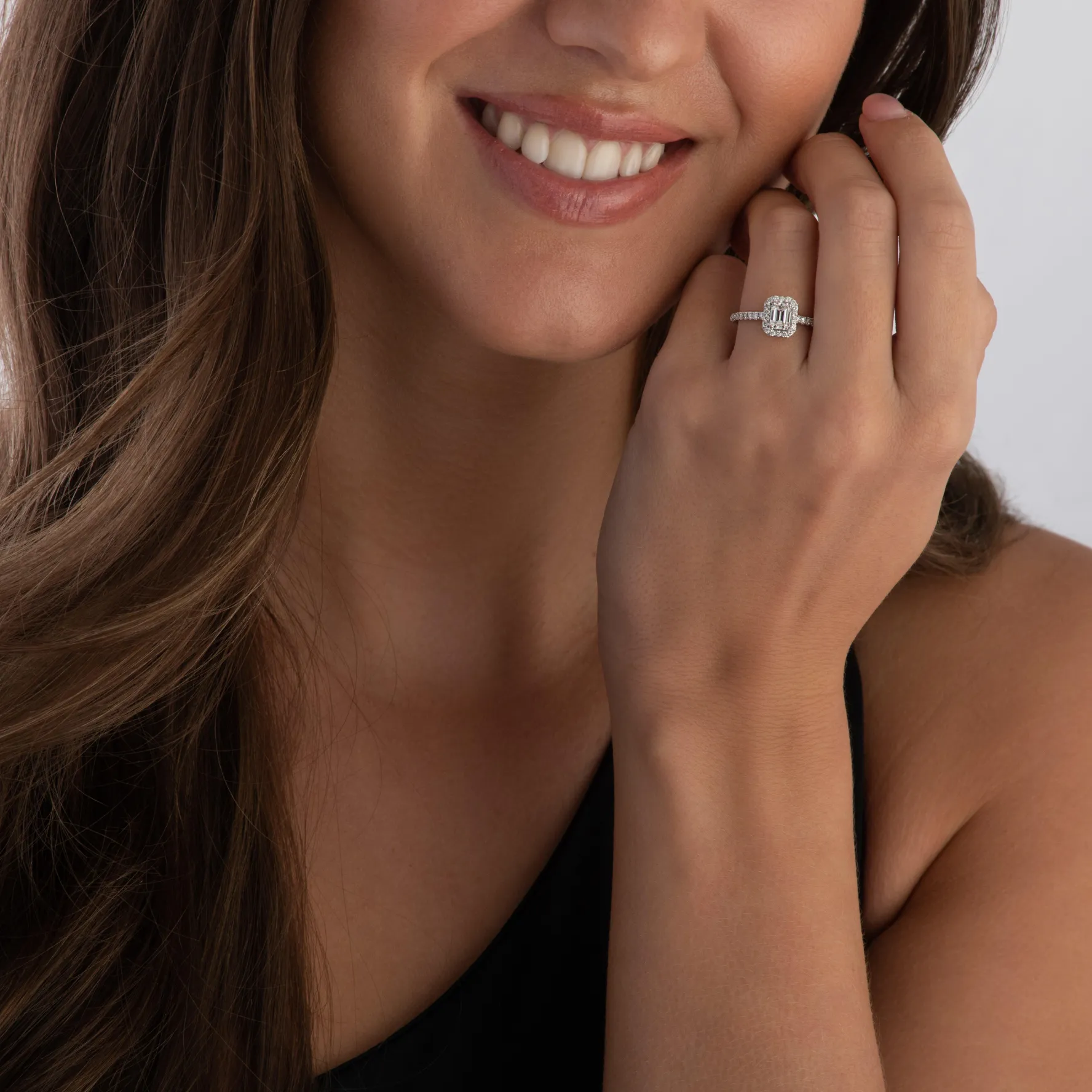 Royal Asscher Platinum Emerald Cut Diamond Ring