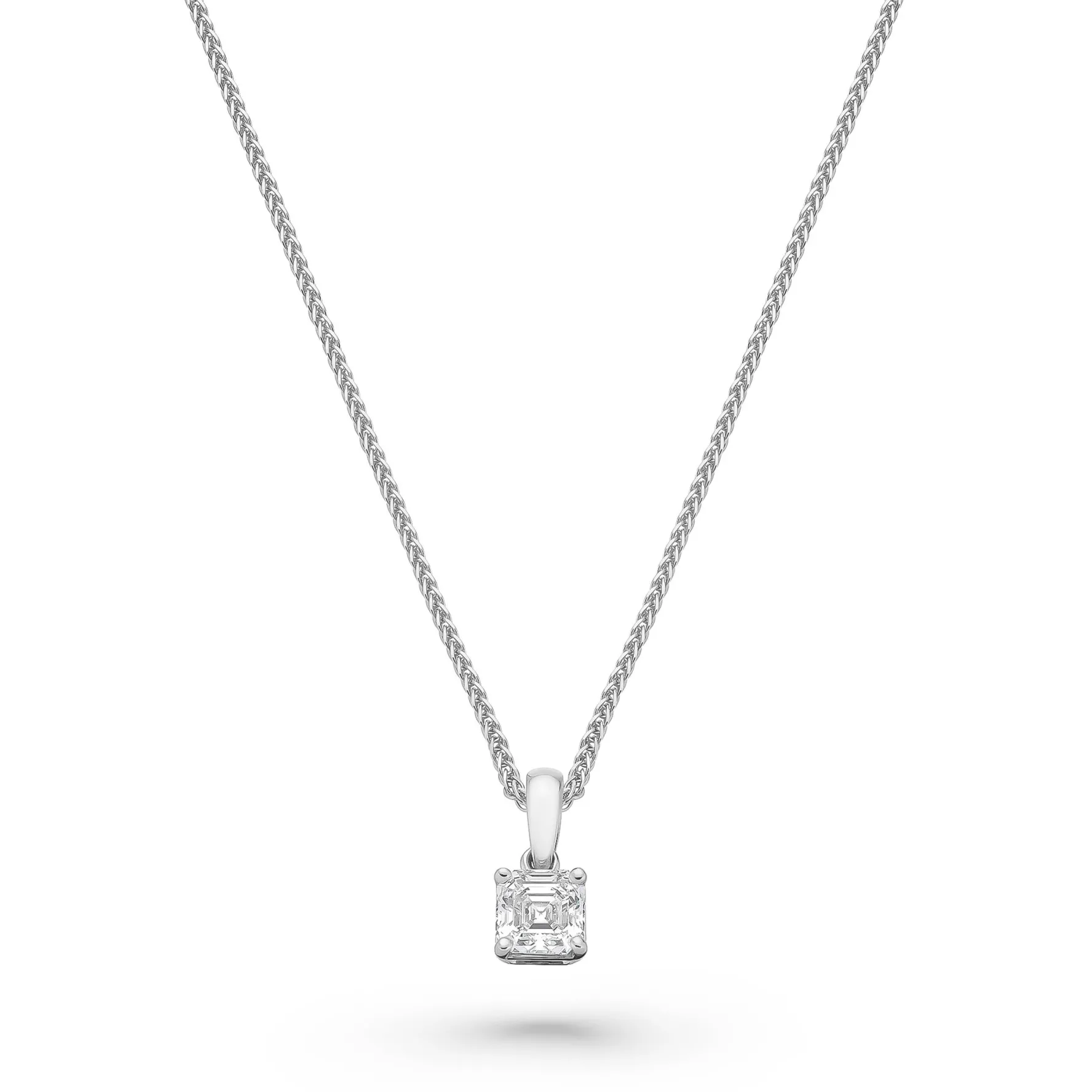 Royal Asscher Stephanie Platinum Diamond Pendant