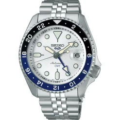 Seiko 5 Sports SKX GMT Sky Blue Silver Cloud 42.5mm Automatic Watch