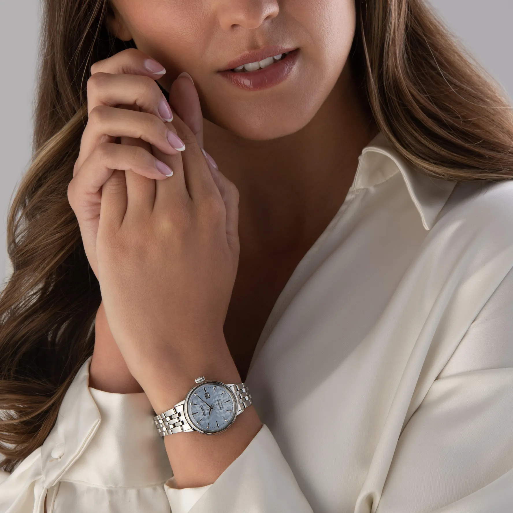 Seiko Presage Cocktail Time 'Skydiving' Diamond Twist 30mm Automatic Ladies Watch