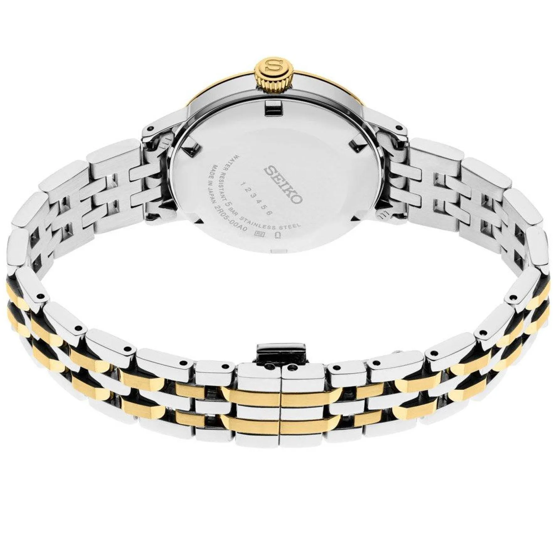 Seiko Presage Cocktail Time 34mm Stainless Steel and Yellow Gold Tone Diamond Ladies Watch