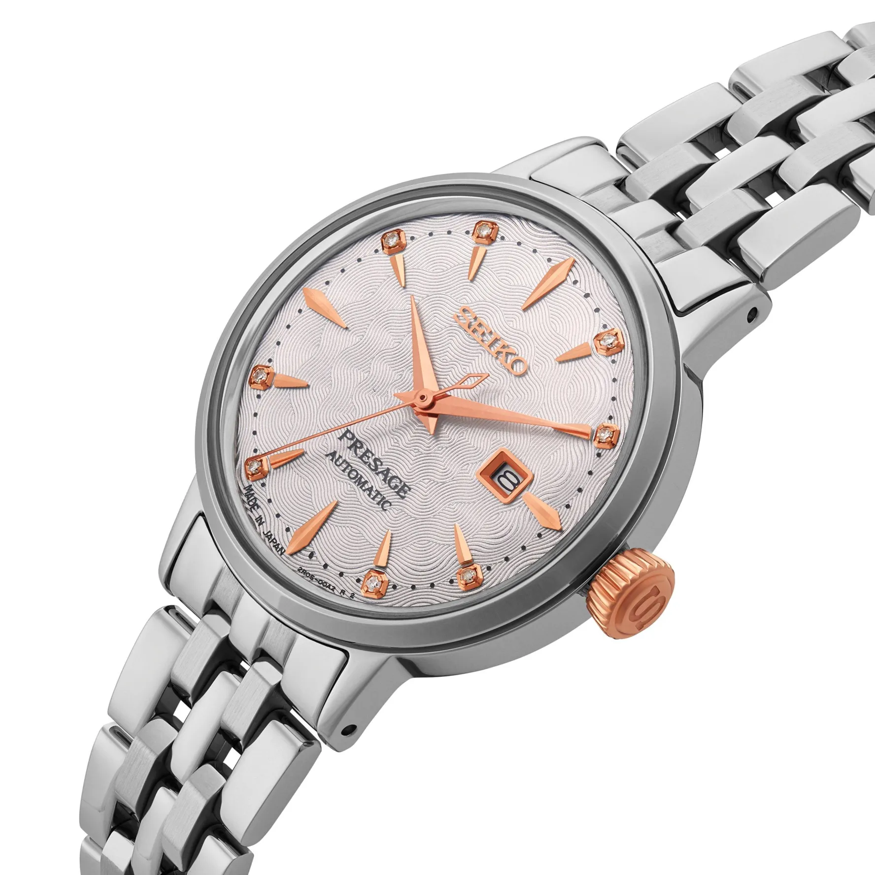 Seiko Presage Cocktail Time 'Clover Club' Diamond Twist 30mm Automatic Ladies Watch